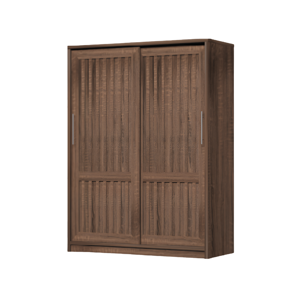 ตู้เสื้อผ้าบานเลื่อน WISDOM DESIGN FURNITURE รุ่น W15SLT 150 ซม. สีวอลนัท_0